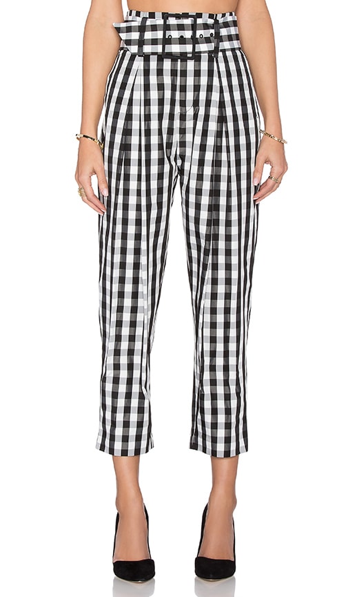 KENDALL + KYLIE High Rise Trouser in Gingham | REVOLVE