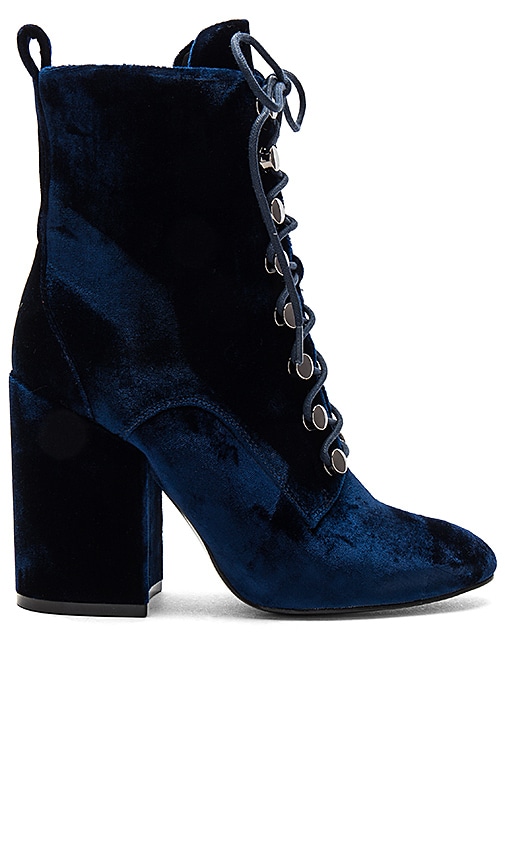 blue velvet bootie