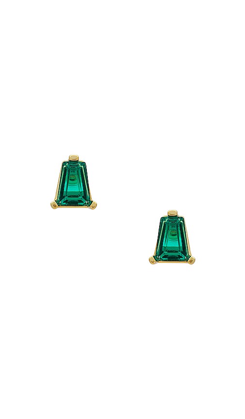 Kendra Scott Blair Stud Earrings in Gold Emerald Crystal REVOLVE
