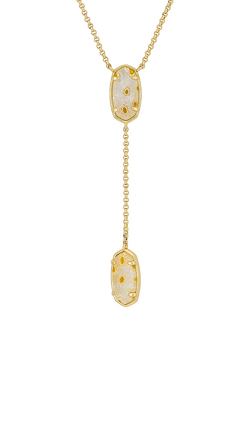 Kendra Scott Framed Elisa Necklace-Gold White Mosaic Glass