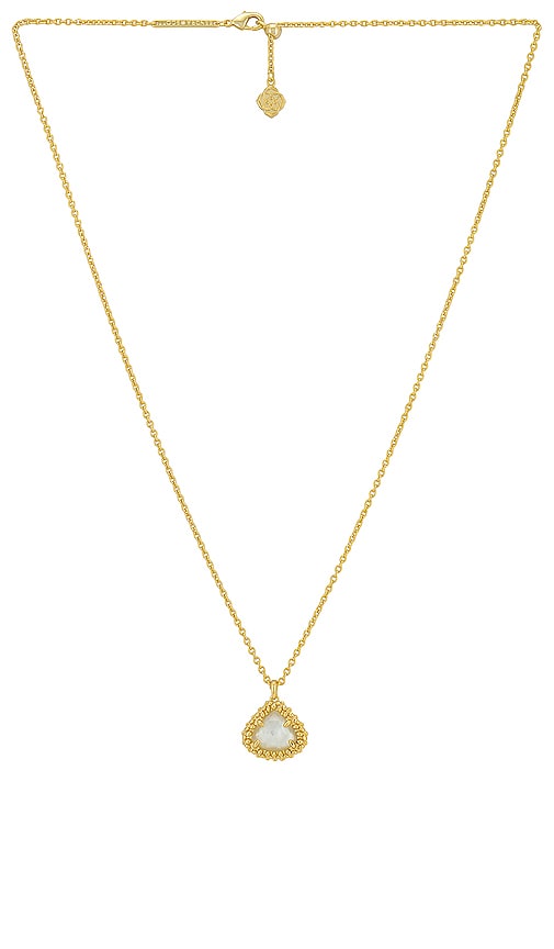 Kendra Scott Framed Elisa Necklace-Gold White Mosaic Glass