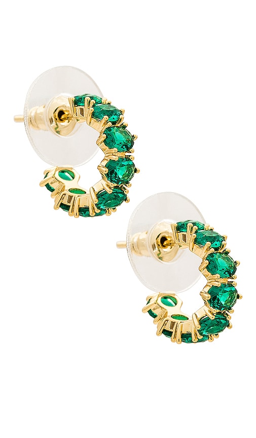 Kendra Scott Cailin Huggies in Gold & Green | REVOLVE