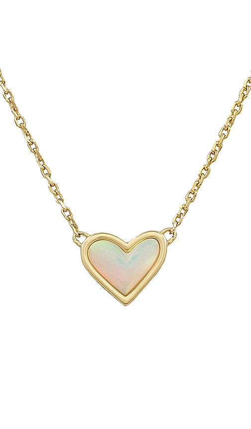 Shop Kendra Scott Framed Ari Heart Necklace In Metallic Gold