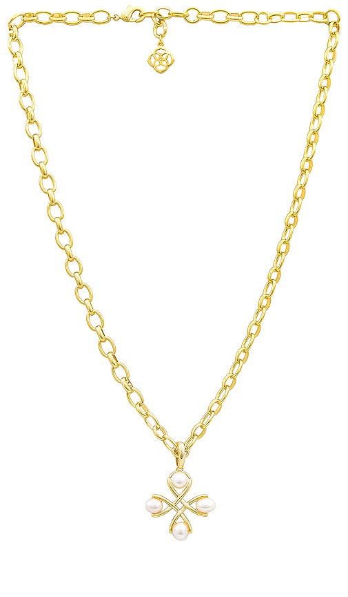 Kendra Scott Everleigh Cultured Freshwater Pearl Pendant Necklace In 14k Gold Plated, 19 In Gold White Pearl