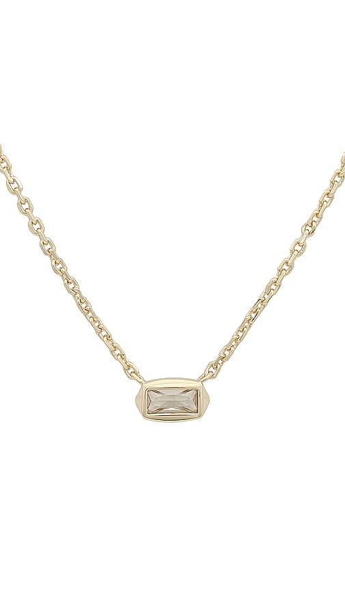 Shop Kendra Scott Fern Pendant Necklace In Gold & White Crystal