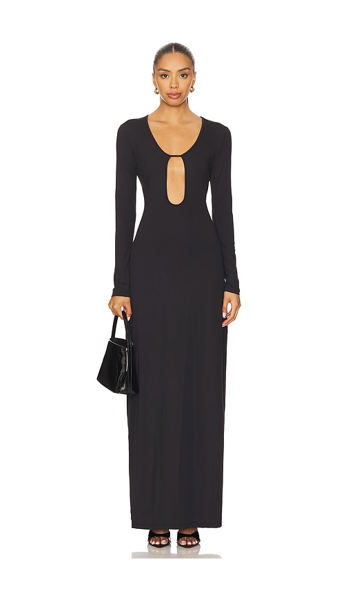 Kiki De Montparnasse Echauffe Open Long Gown In Black