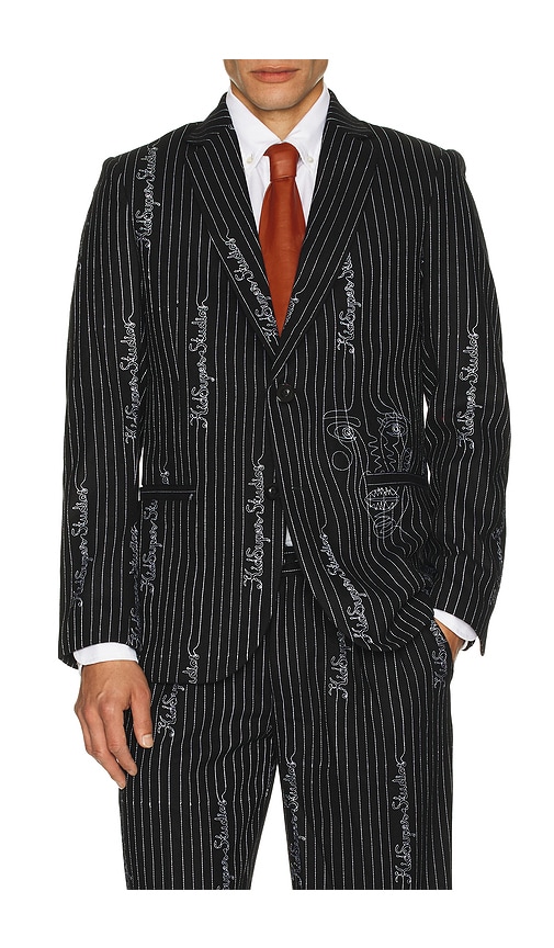 KidSuper Embroidered Ks Pinstripe Suit Top