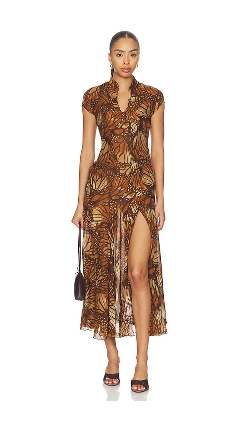 kim shui dress Swirl Print Mesh Tie Medium / MINI Silk Brocade Lace up at sides Snakeskin Bralette Kim Shui Dreamy Sinn Dress