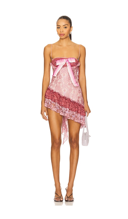 kim shui lace up mini dress Kim Shui Lace Mini Dress in Pink