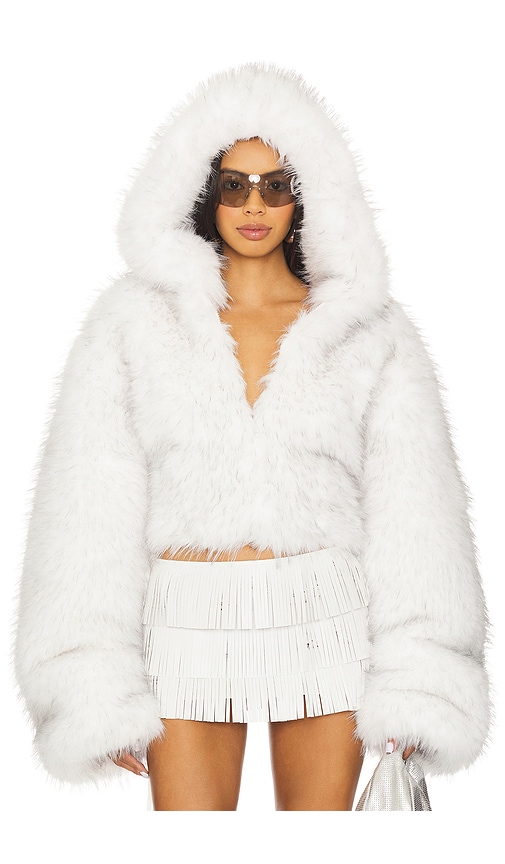 Kim Shui Hody White Faux Fur Jacket