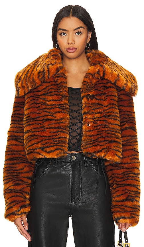 Kim Shui Faux Fur Coat In Orange
