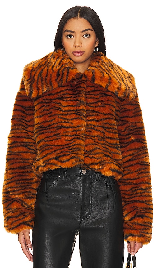 Shop Kim Shui Faux Fur Coat In Orange