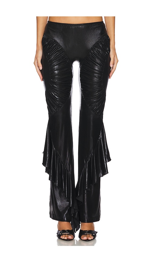 Kim Shui Lurex Drape Pant In 블랙