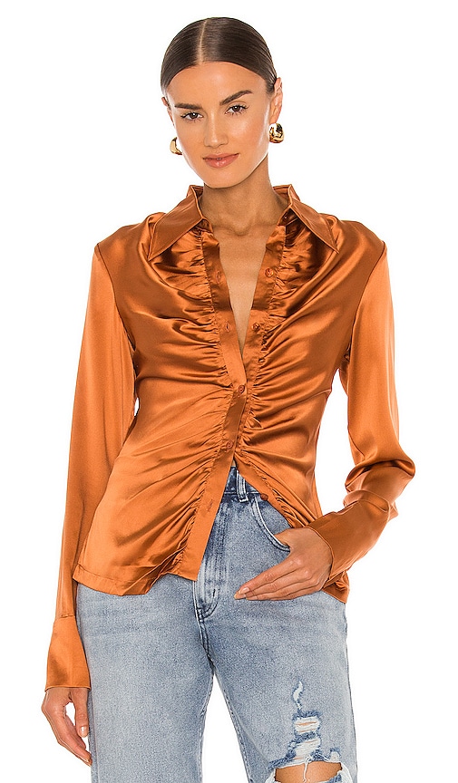 Kim Shui Silk Shirt in Bronze | REVOLVE