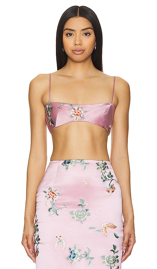 Shop Kim Shui Embroidered Bralette In Pink