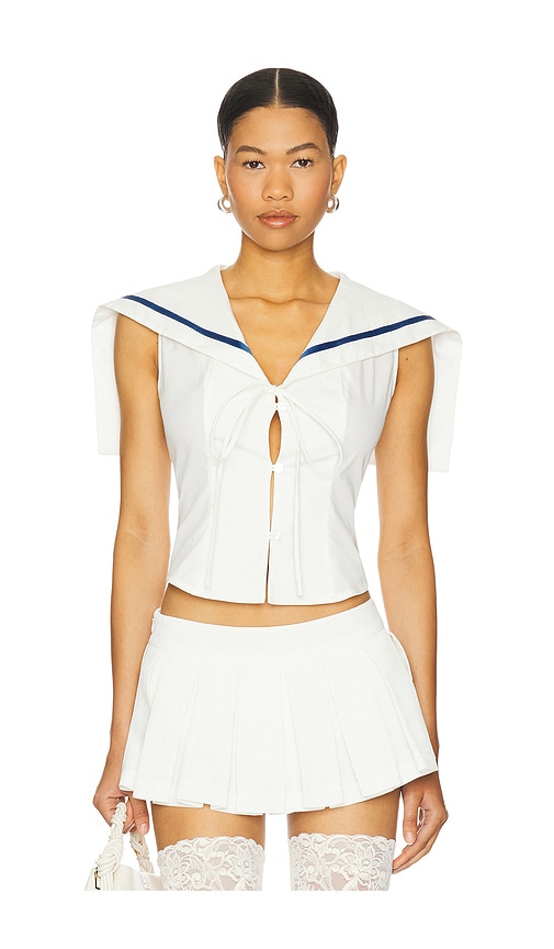 Sailor Corset Top in White. - size S (also in M, XS)
