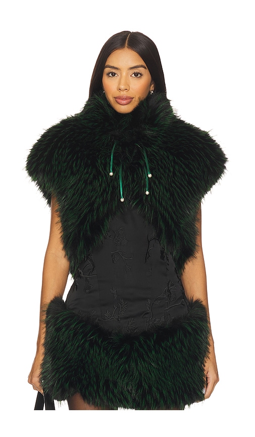 Kim Shui Lina Faux Fur Green Vest Top