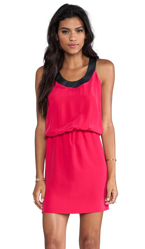 Washed Silk Contrast Tank Dress