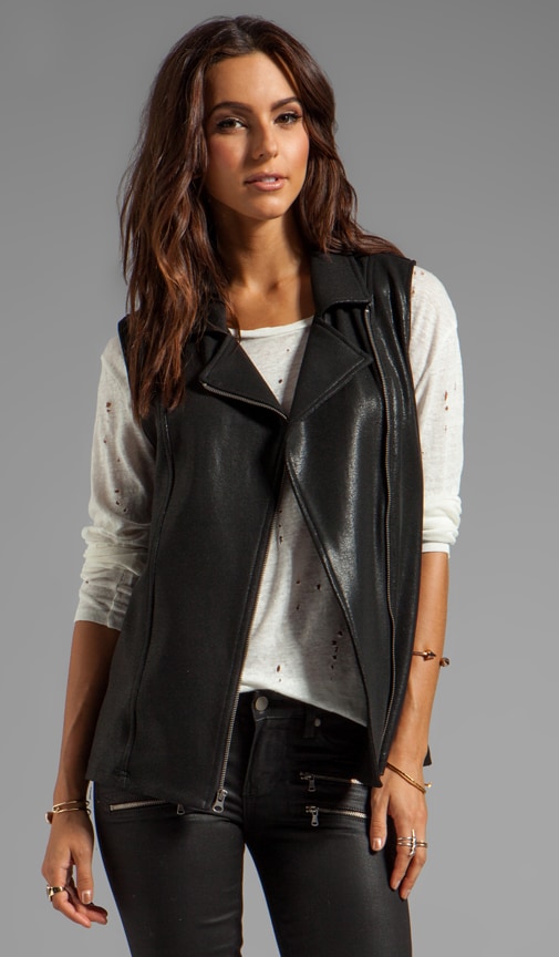 Coated Tunic Moto Vest