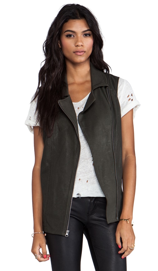 Coated Tunic Moto Vest