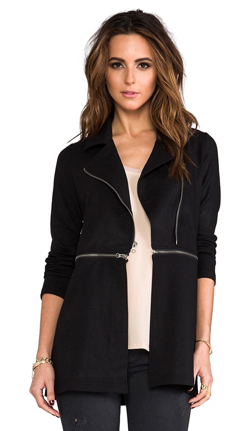 Coated Zip-Off Moto Jacket
