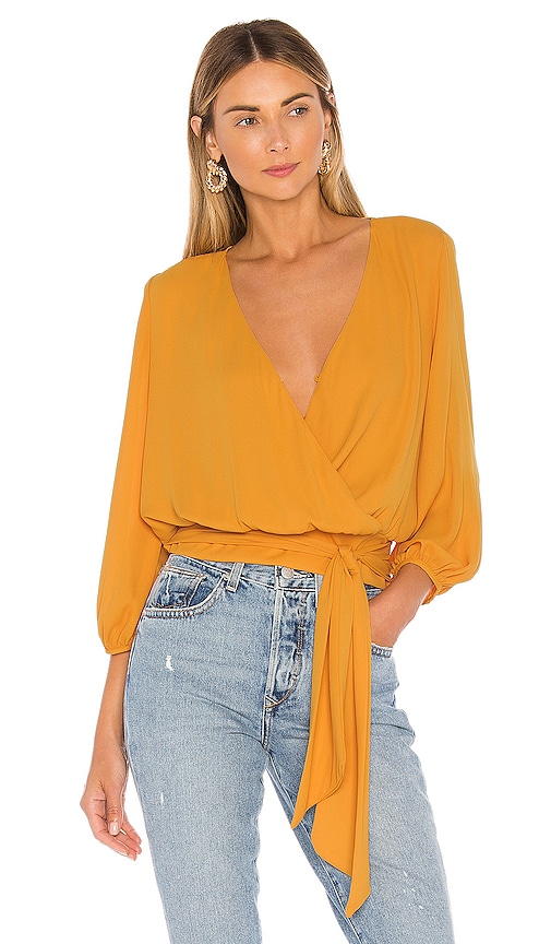 yellow surplice top