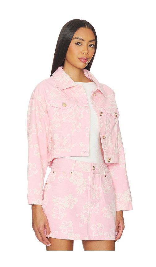 Kulani Kinis Pixie Cropped Denim Jacket In Pattern