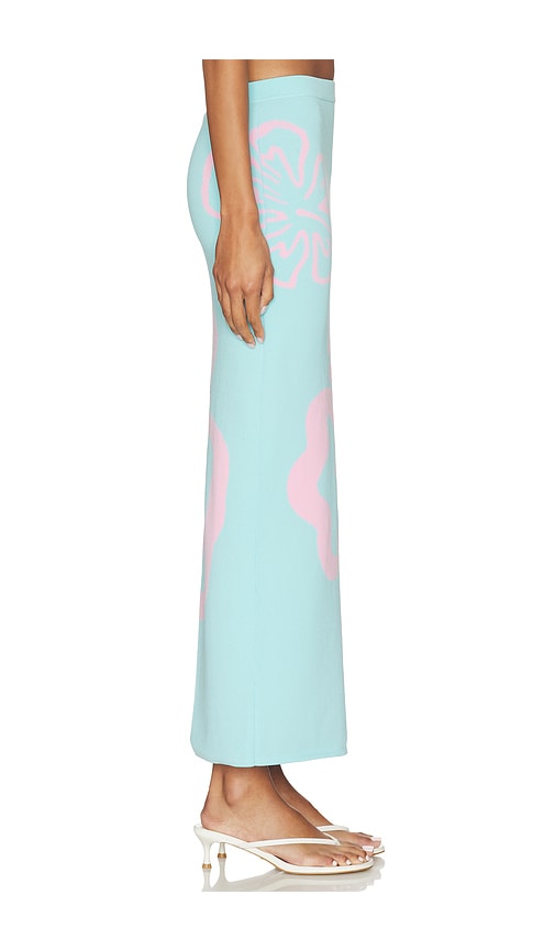  Kulani Kinis Falda De Punto A Media Pierna Knit Midi Skirt En Color Azul Talla L  (también En M, S, Xl, Xs). 