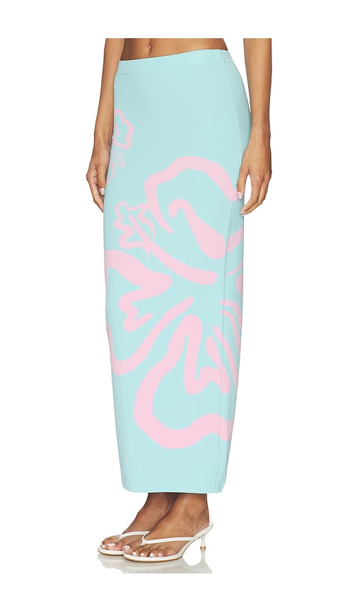  Kulani Kinis Falda De Punto A Media Pierna Knit Midi Skirt En Color Azul Talla L  (también En M, S, Xl, Xs). 