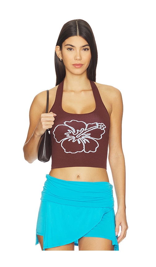 Kulani Kinis Knit Halter Tank Top In Blue