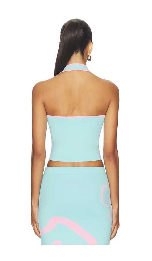  Kulani Kinis Strickoberteil Nackenträger Knit Halter Top In Baby Blue. Größe S. Also In Xs, M, L, Xl. 