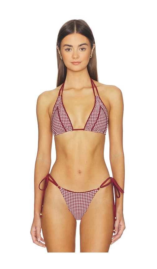 Decorative Panel Halter Bikini Top by Kulani Kinis in Coco Kisses