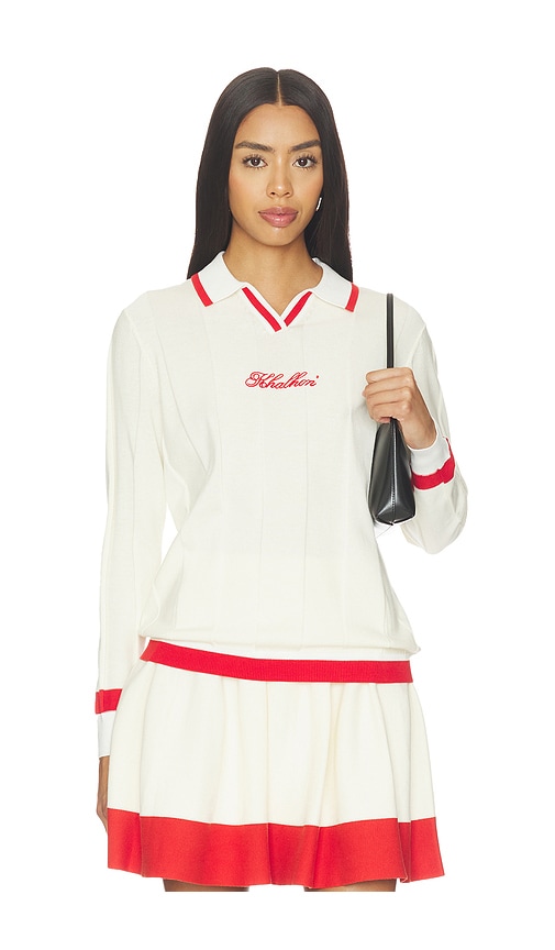 Khalhon V-tipped Varsity Knit Pullover