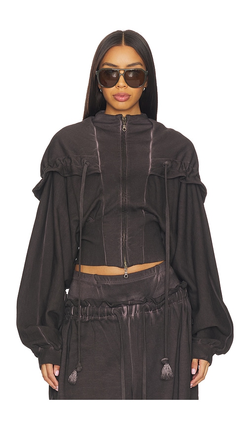 Knwls Haze Zip-fastening Hooded Jacket In Black