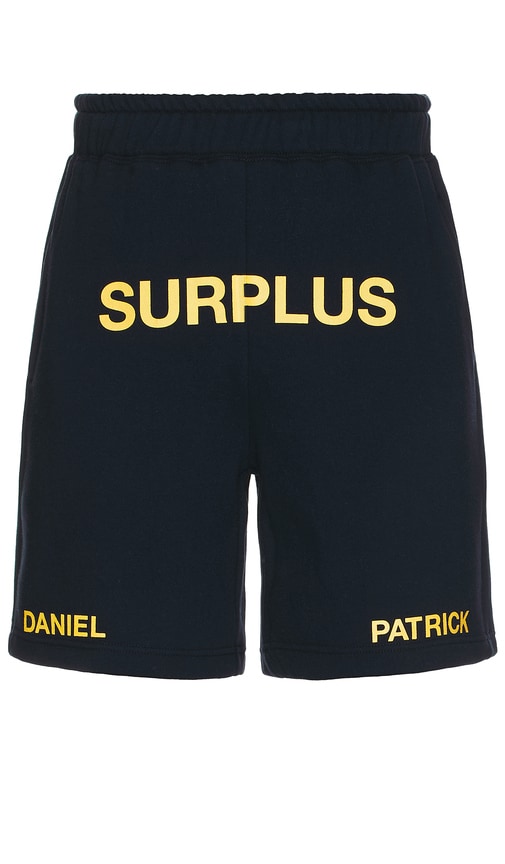 Shop Daniel Patrick Surplus Logo Sweatshorts In 海军蓝 & 黄色