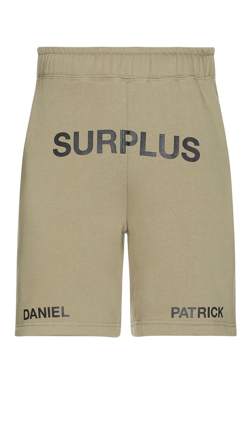 Shop Daniel Patrick Surplus Logo Sweatshort In 水洗橄榄绿