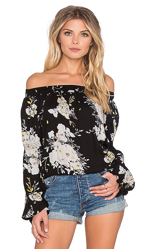 Knot Sisters Rizzo Top in Black Botanical | REVOLVE