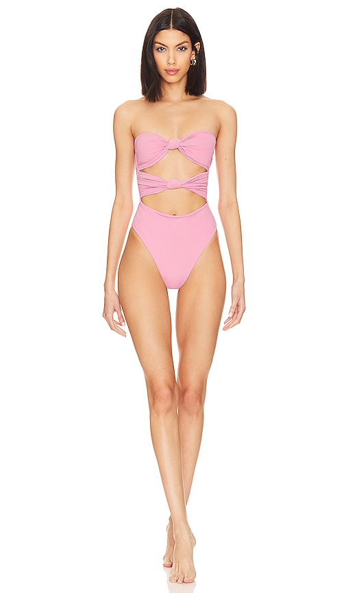 Shop Kya Fallon Reversible One Piece In Azalea Scrunch & Azalea