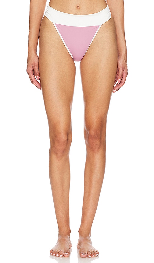 Shop Kya Camilia Reversible Bikini Bottom In Azalea & Vanilla