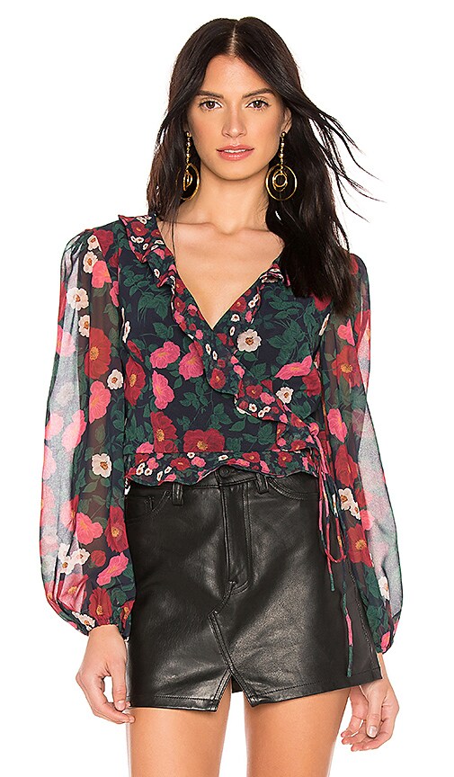 Waves Long Sleeve Wrap Top