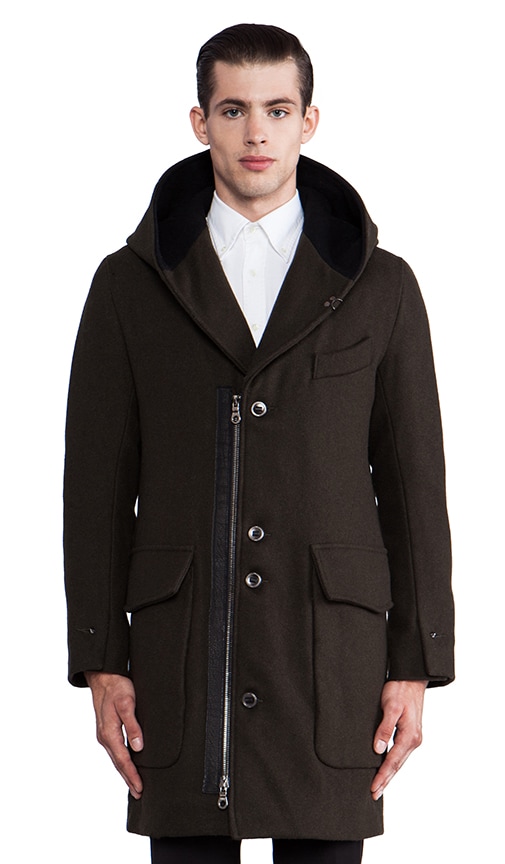 Beaumer Hooded Shawl Collar Overcoat