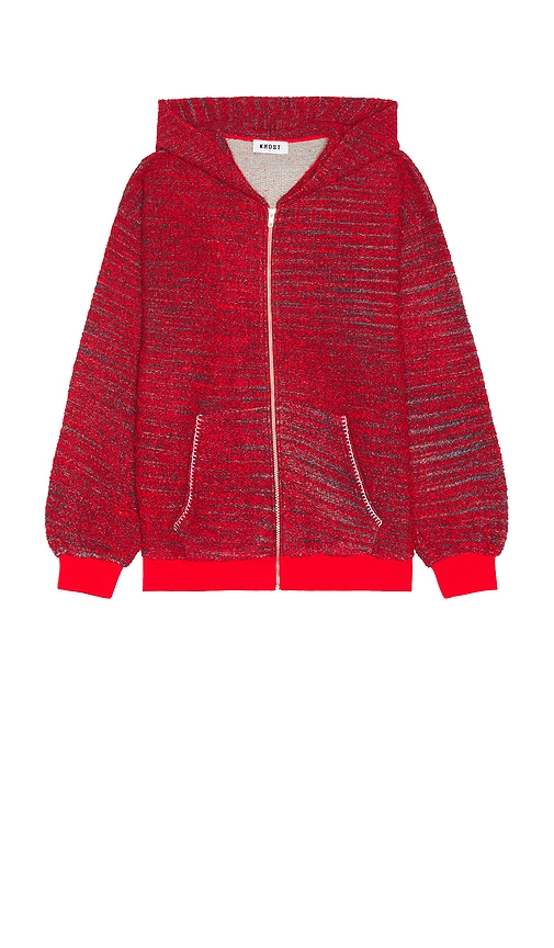 Shop Krost Speckled Terry Zip Hoodie In Red