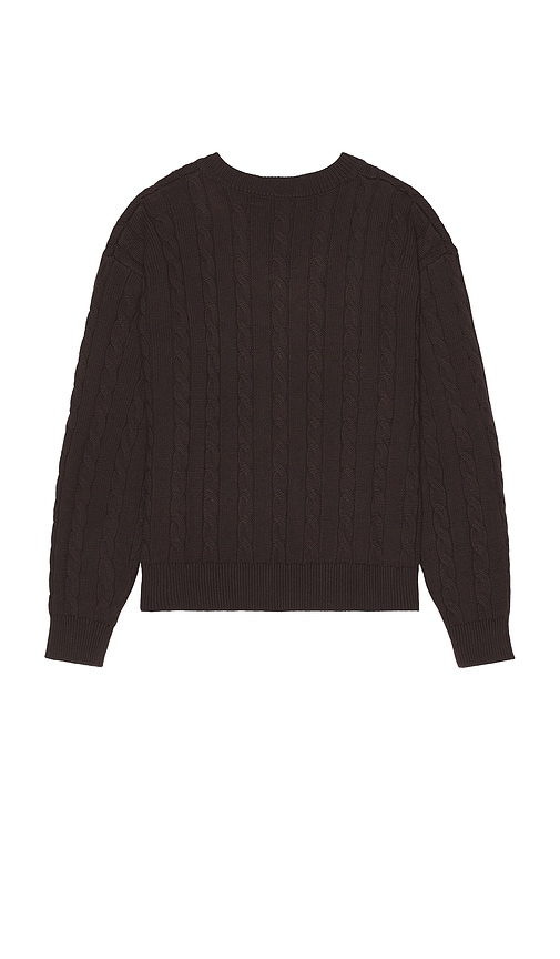 Shop Krost Cable Knit V-neck Sweater In Brown