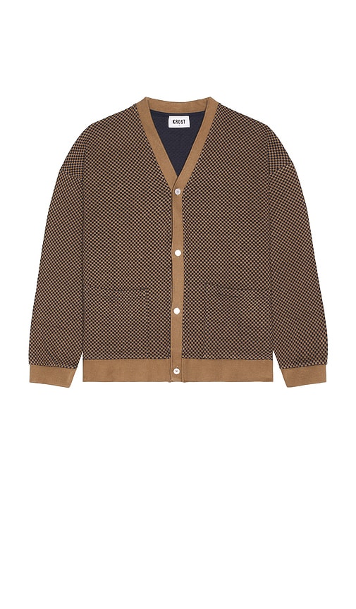 KROST CHEVRON JACQUARD KNIT CARDIGAN 