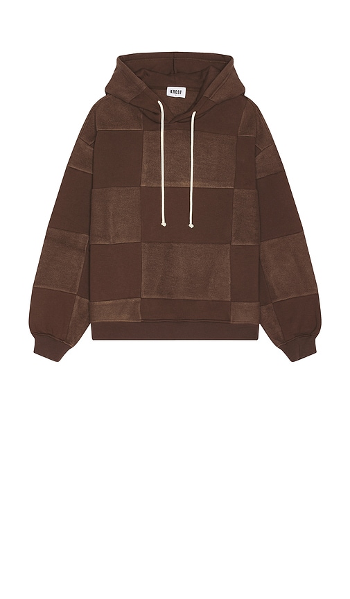 Shop Krost Quilted Hoodie In Brown