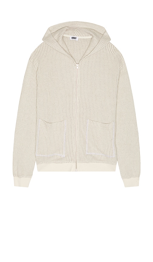 Striped Zip Hoodie in Beige. - size L (also in M, S) - KROST - Modalova