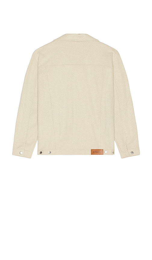 Krost Mesa Waffle Knit Trucker Jacket In Neutral