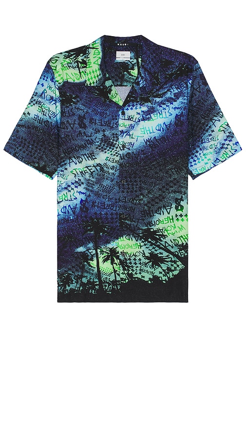 Shop Ksubi Space Palm Resort Shirt In 碎花