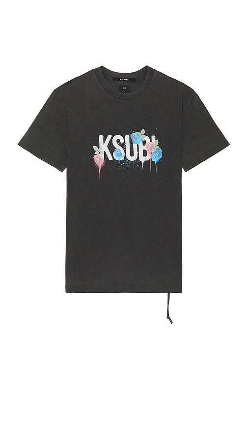 Shop Ksubi Graff Rose Kash Short Sleeve Tee In Acid Grey