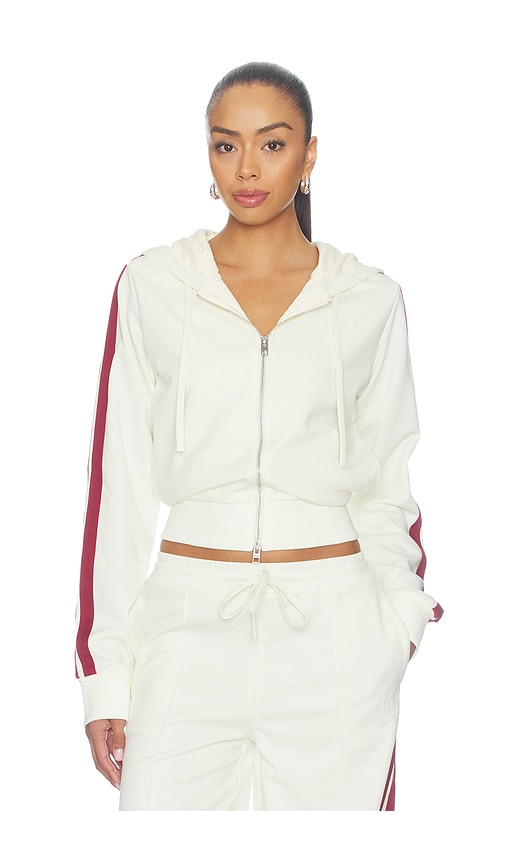 Ksubi Carter Slim Hoodie In Off White & Burgundy